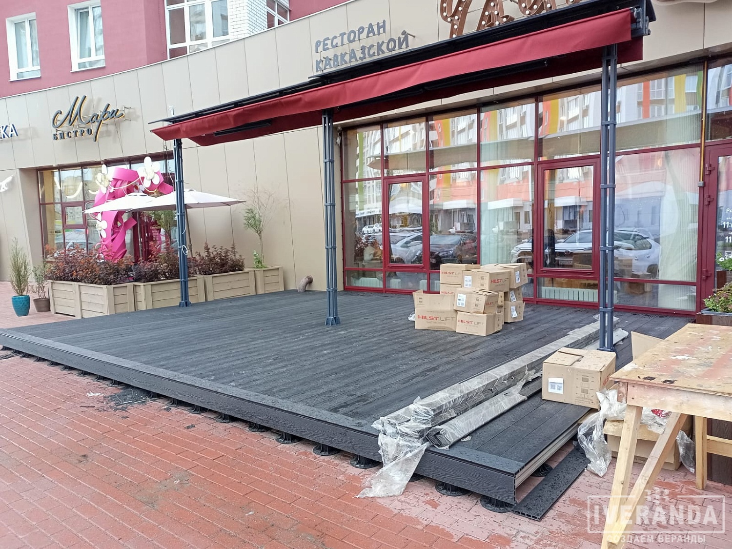 Маркиза двухсторонняя для летней веранды ресторана в городе Брянск